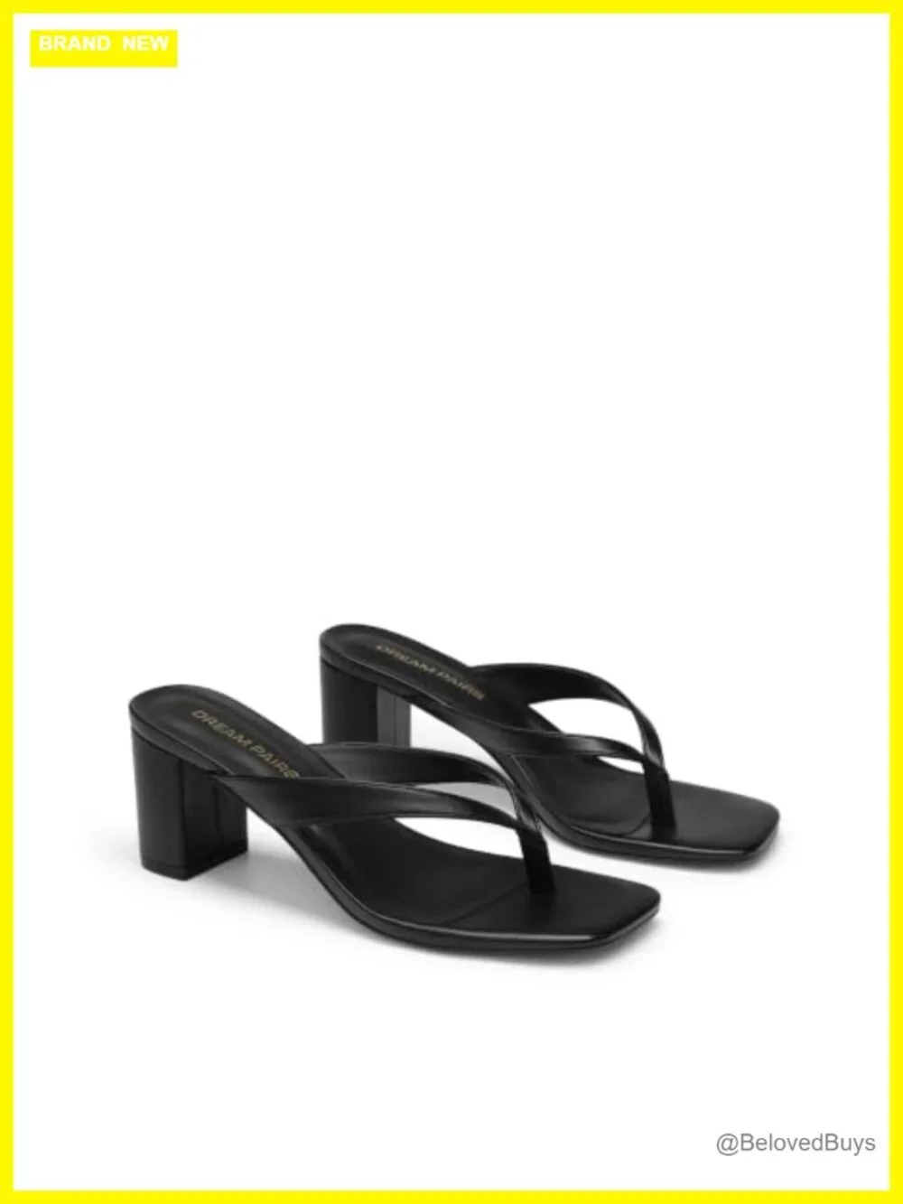 Women's Chunky Low Heel Thong Sandals Square Toe Block Heel Dressy Summer Shoes